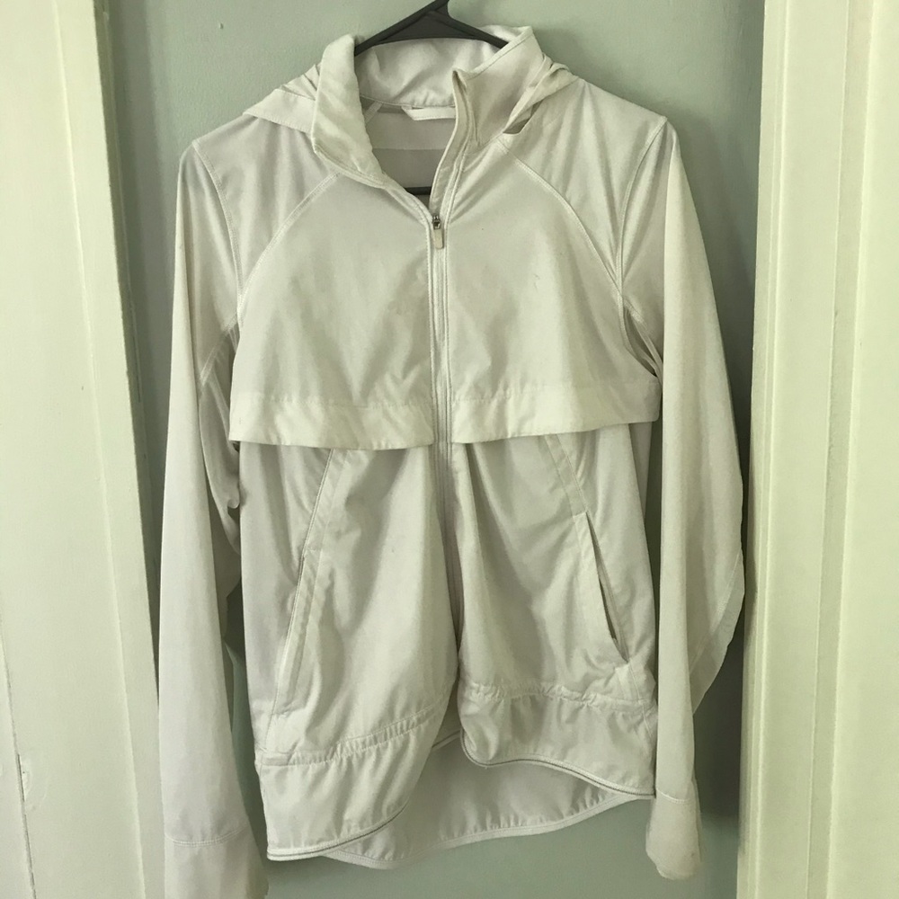 lululemon White Zip up Hoodie